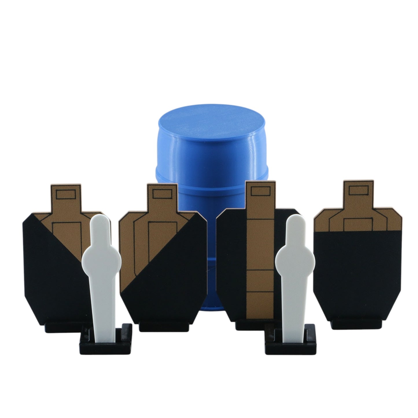 USPSA Dryfire Target Set Double Sided With Storage Barrel