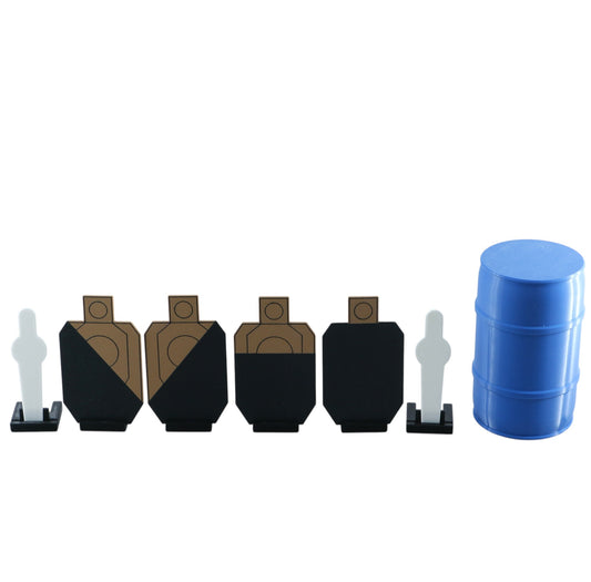 IDPA Dryfire Target Set Double Sided With Storage Barrel